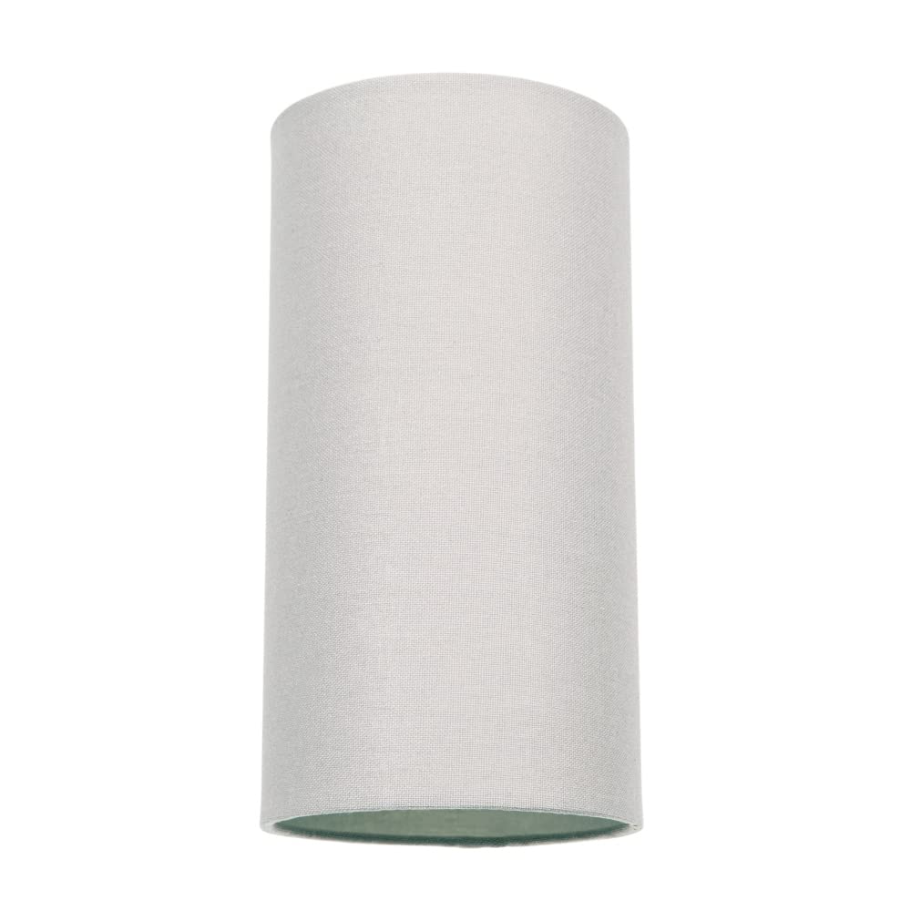 Dove Grey Linen Fabric Tall Cylindrical Lampshade - 25cm Height, 13cm Width - Easy Fit for Table Lamps & Pendants