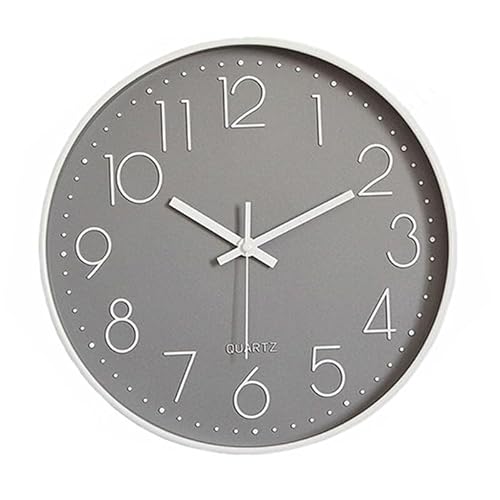 掛け時計 壁掛け時計 おしゃれ かわいい 北欧 クロック 静音 壁掛 時計 ガラス 壁 性 シンプル モダン インテリア 高見え 上品 ベーシック 見やすい 静か ホワイト ブラック ゴールド グレー 可愛い リビング キッチン オフィス (グレー, 約3
