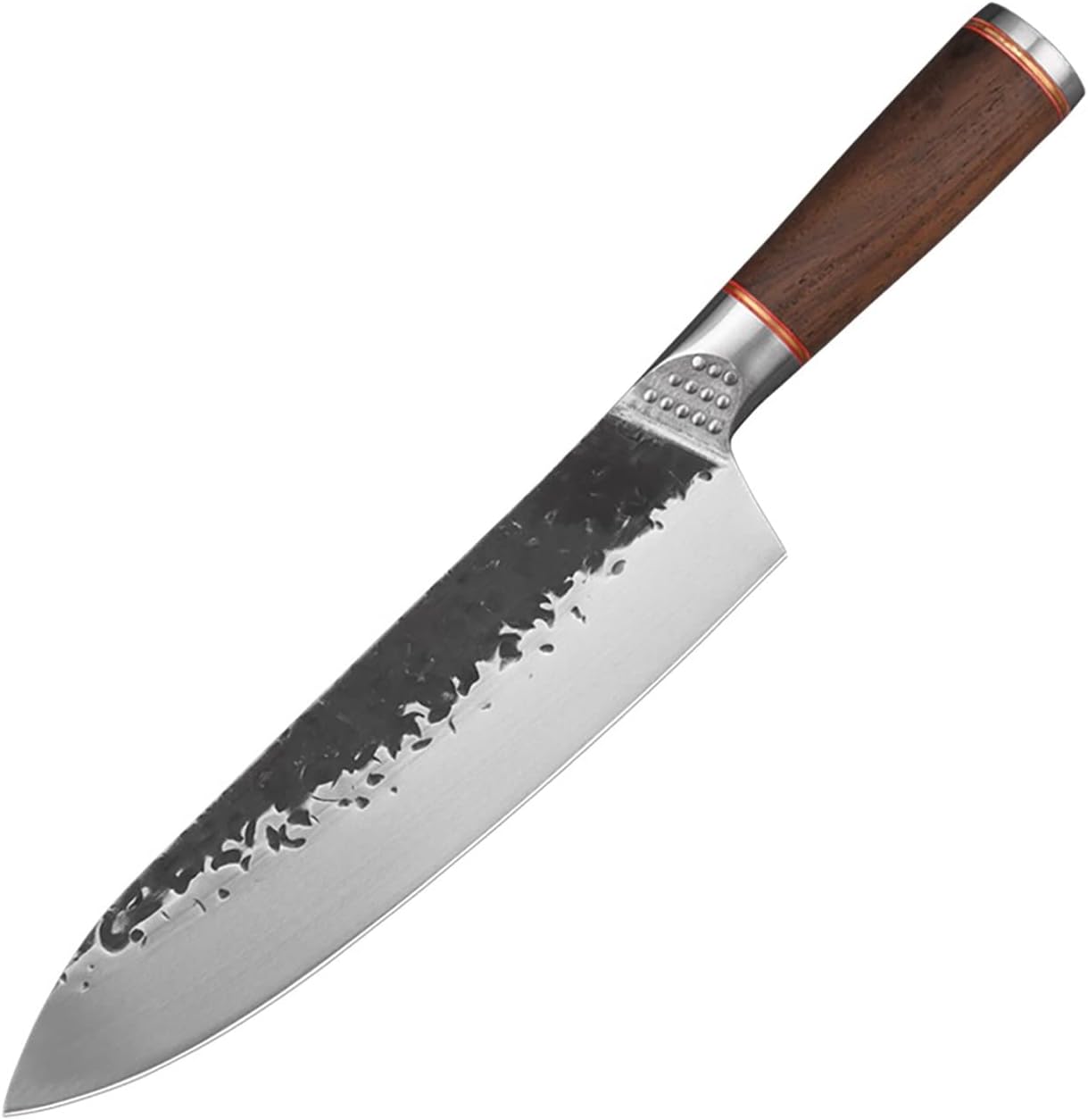 Meat Cleaver,Cleaver Knife, 8 Inch Forged Chef Knife 5Cr15Mov Steel Utility Kitchen Ebony Wood Handle Cleaver Slicing Meat Cutting Camping Tool