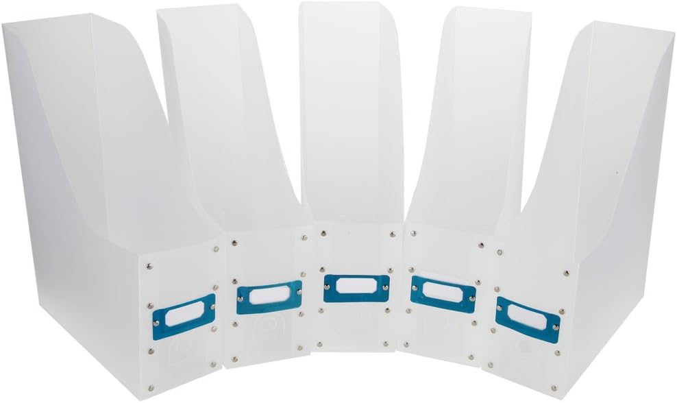 Home-X Clear File Holder Organizers for Magazines or Documents (Set of 5)