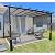 Backyard Expressions 12 x 9 Metal Flat Top Pergola with Adjustable Grey Sling Top