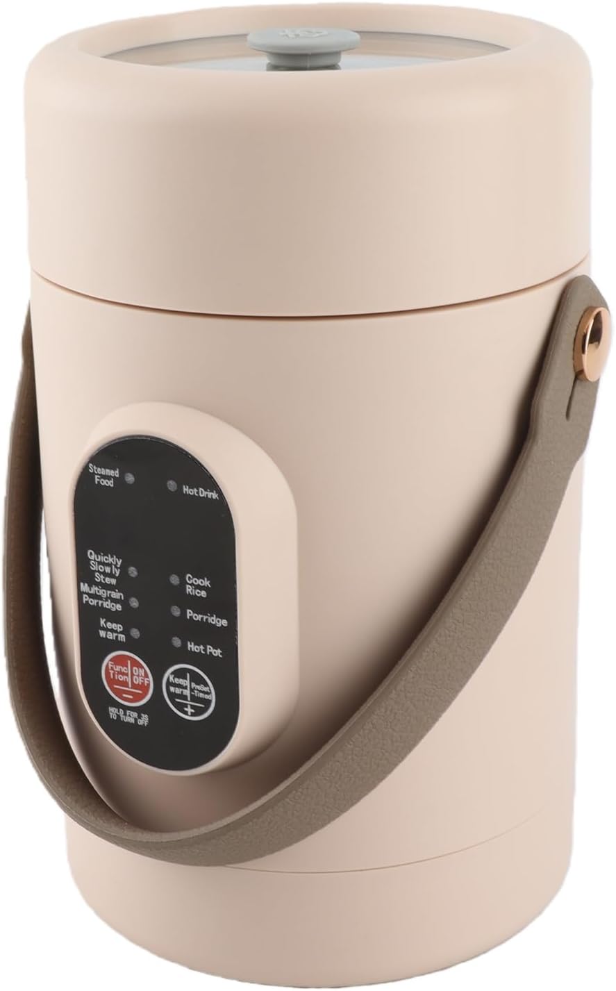 JTLB Mini Electric Cooker, Compact Portable Design with Visual Lid for Rice Noodles Soup Stewing, Suitable for Home Travel Camping Office (US Plug 110V)