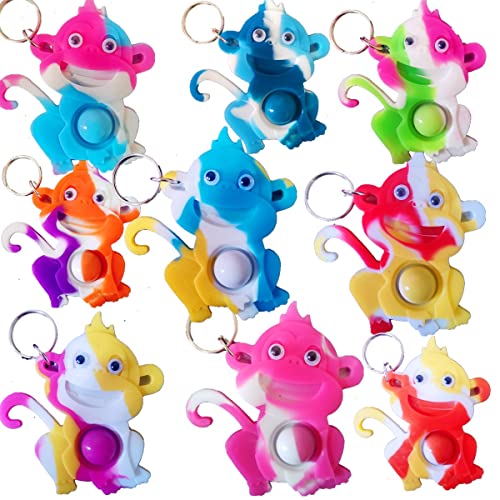 Image of 24 Packs Funny Summer Present Unique Mini Monkey Assorted fidgets Bubble Toys for Kids Children Classroom Students Gifts from Teacher,Birthday Party Favors