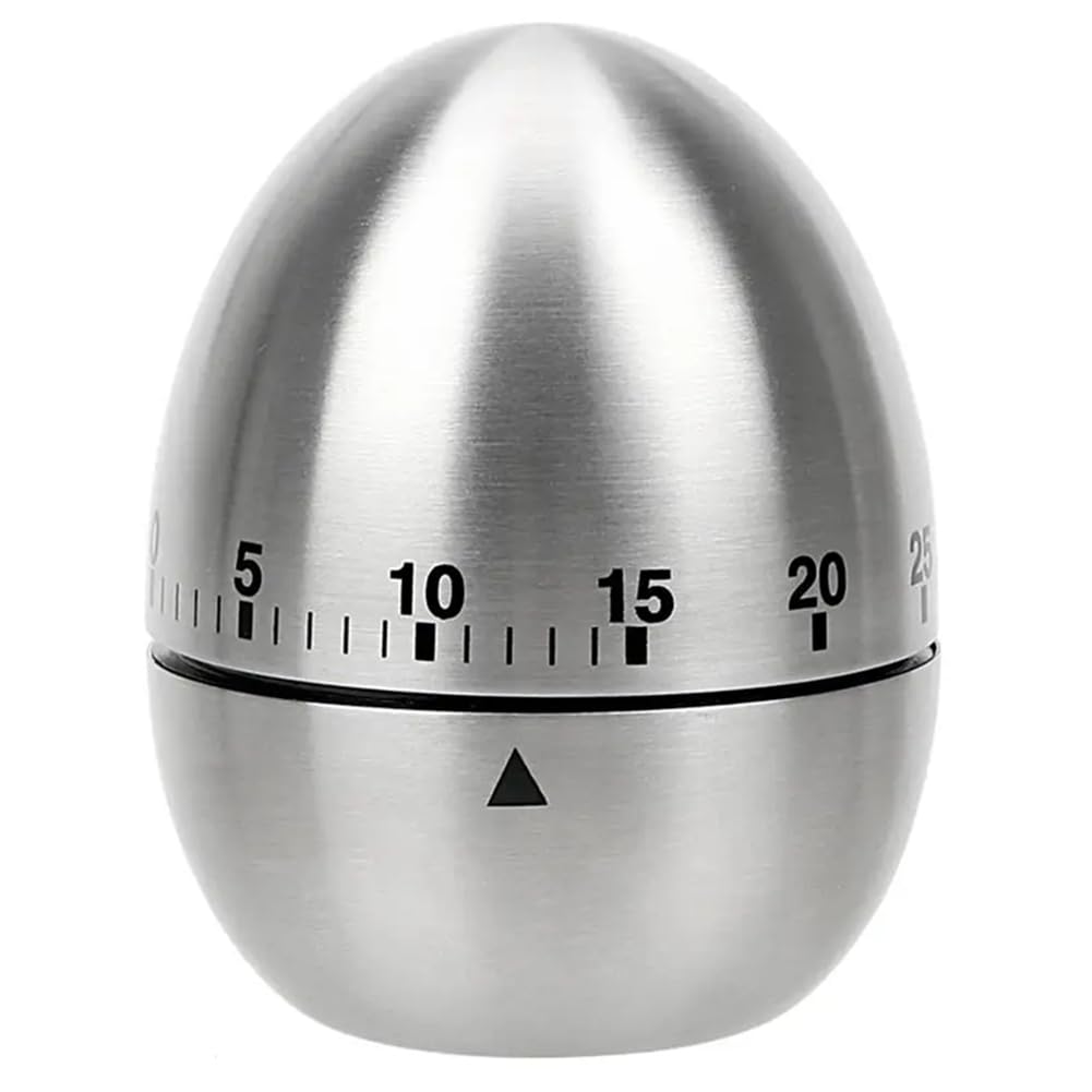 CTRLZS Mechanical 60 Minutes Kitchen Timer Stainless Steel Egg Counting Time Clock Cute Design Cooking Tools