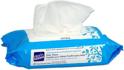 PDI M233XT Nice'n Clean Toallitas ultra suaves para bebé, sin perfume, solo pak con aloe y vitamina E, hipoalergénicas, 6.6 x 7.9 pulgadas, 80 por
