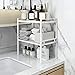 Shantton 2 Pack Kitchen Cabinet Shelf Counter Organizer Rack Pantry Storage Bathroom Bedroom Office Table Desk Space Saving Steel Frame Stackable Rust Resistant Non Slip White