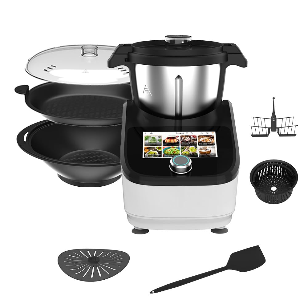 Robot da cucina, robot da cucina multifunzione con bilancia, sous-vide, mixer, tritare, spremere succhi, vapore, robot da cucina tutto in uno