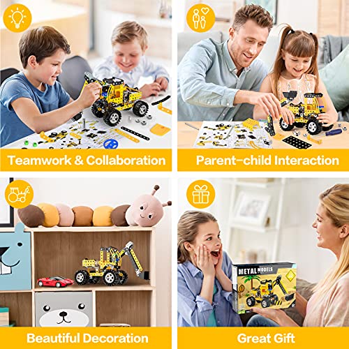 Image of Lucky Doug Stem Building Projects Toys for Kids Boys 8 9 10 11 12 Year Old, Metal Building Construction Model kit, Building Blocks DIY Toy