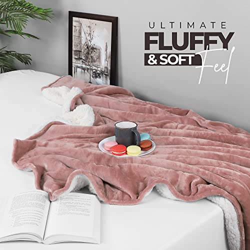 Utopia Bedding Sherpa Bed Blanket Twin Size Rose Pink 480Gsm Plush Blanket Fleece Reversible Blanket For Bed And Couch (66X90 Inches) #TOP5