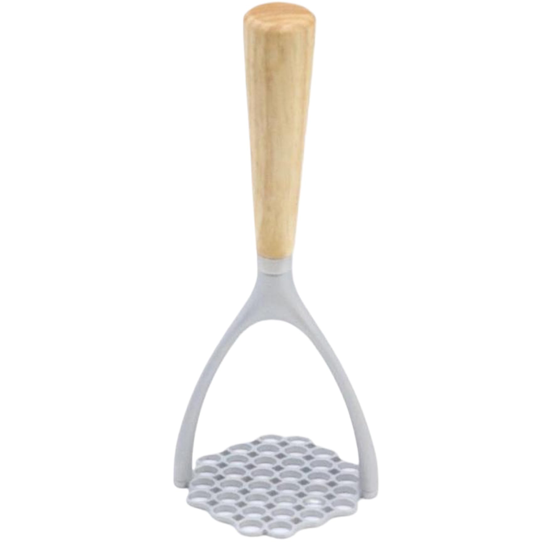 Ngbbby Potato Masher Wooden Handle Potato Mashers Heavy Duty Ricer Portable Metal Kitchen Restaurant Masher for Beans Vegetables Meat Pumpkin