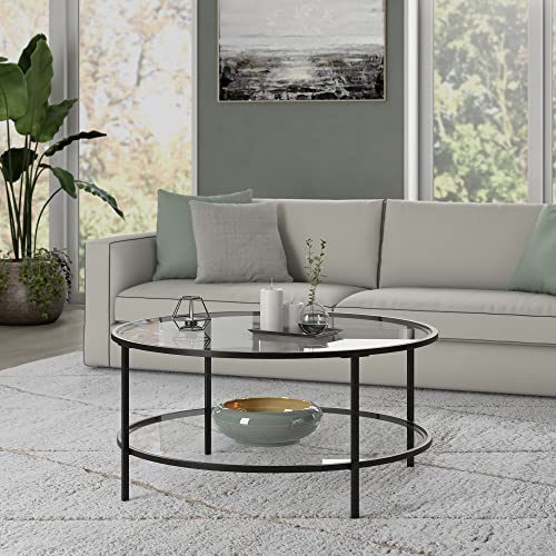 Image of Henn&Hart 36 inch Modern Coffee Table, Black