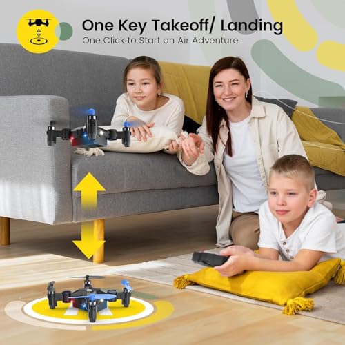 Image of Holy Stone HS190 Foldable Mini Drone for Kids Beginners, RC Nano Quadcopter with Altitude Hold, 3D Flips, High Speeds Rotation, Headless Mode, Throw to Go, One Key Return, Great Gift Toys for Boys and Girls, Blue
