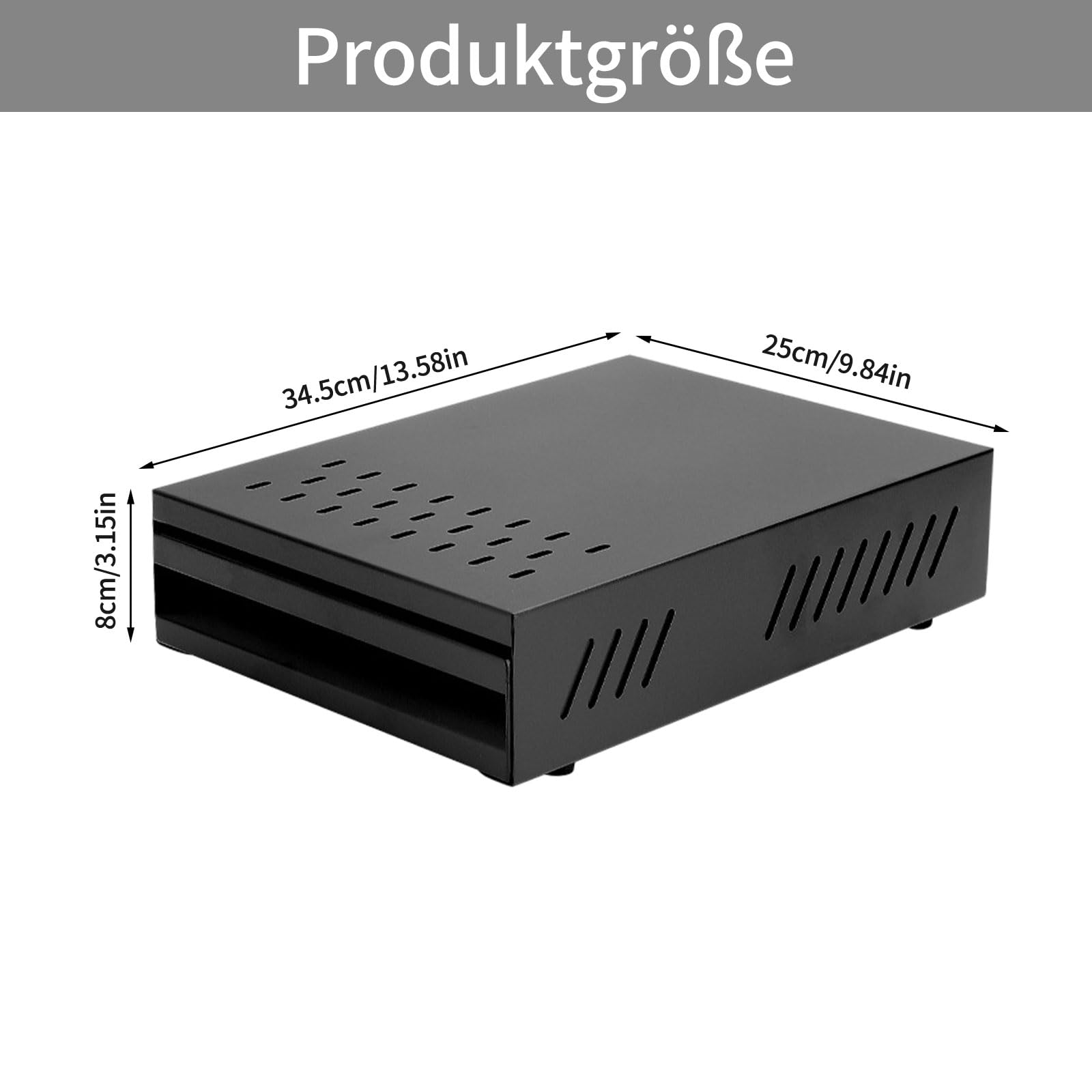 Contenitore per caffè in acciaio inox, adatto per tutte le macchine da caffè (nero, 34,5 x 25 x 8 cm)