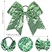 Green and Red Christmas Hair Bow Ties Bow Clip Hair Bows Ties Large Glitter Cheer Bows with Sequins Ponytail Holders Cheerleading Bows for Jumbo Cheerleading Teen Softball Hair Access 2PCS