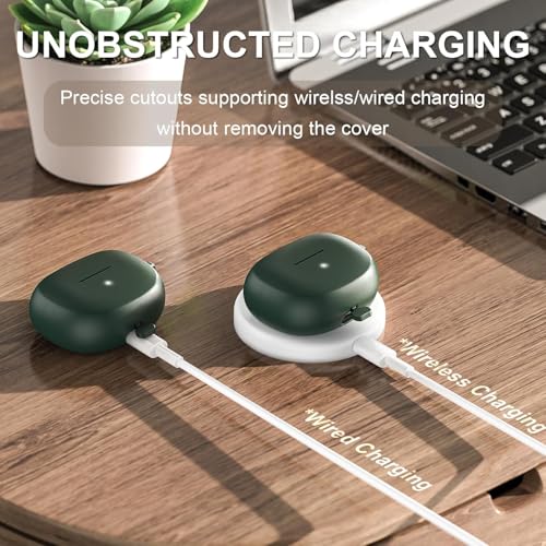 Image of Silicone Cover Compatible with Bose Ultra Open Earbuds Case Cover, Compatible with Bose Earbuds case Cover, Shockproof Protective Pouch (Dark Green)