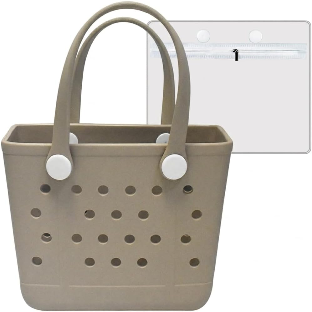 Rubber Beach Bag, Original Small Beach Tote Bag for Women, EVA Beach Bag Waterproof Sandproof