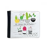 Classification: Portefeuille DIYthinker Cactus Plantes Grasses en Pot Flip Bifold Faux Portefeuille en Cuir Carte Multi-Fonction Porte-Cadeau Multicolore