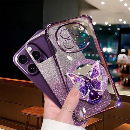 Coque bijou Samsung S26 S25 S24 paillettes et miroir papillon luxe - 2