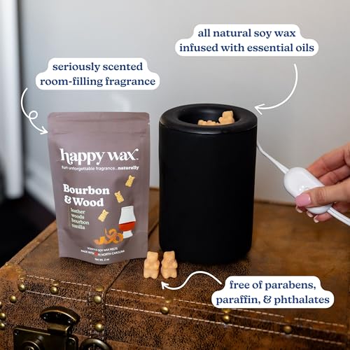 Image of Happy Wax Fan Man Cave Collection Scented Natural Soy Wax Melts - 6 Total Oz. of Scented Wax Melts, Collection Includes Desert Torchwood, Bourbon & Wood and Bonfire