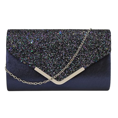Sac à main cadeau femme pour mariage et fête pochette brillante à chaîne