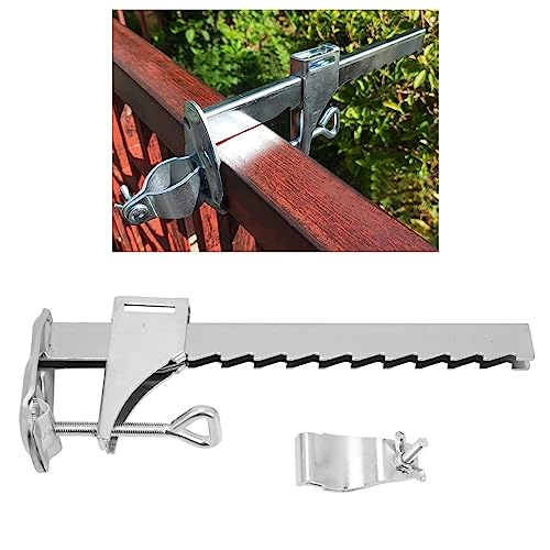 Parasol Holder, Steel Portable Courtyard Parasol Bracket Holder, Quick Setting Garden Umbrella Fixed Clip Holder Stand for Balcony Patio Outdoor
