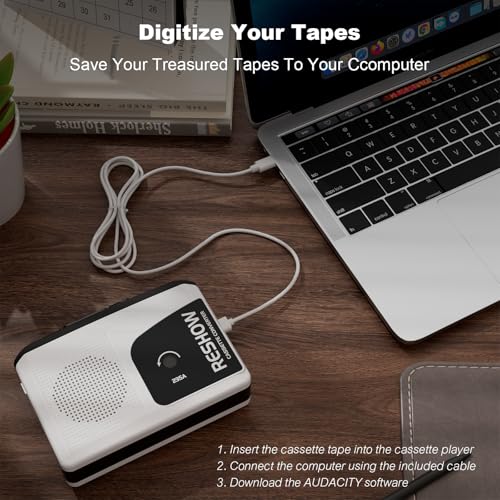 Convertisseur USB vers MP3 et baladeur cassette compact avec écouteurs Reshow - 3