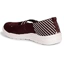 Hanna Women's Casual Knitted Sole Comfortable Grip Slip On Sneaker for Office (LineMaroon-6) gallery image