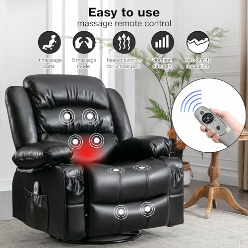 Sillón con masaje plegable negro miniatura 3