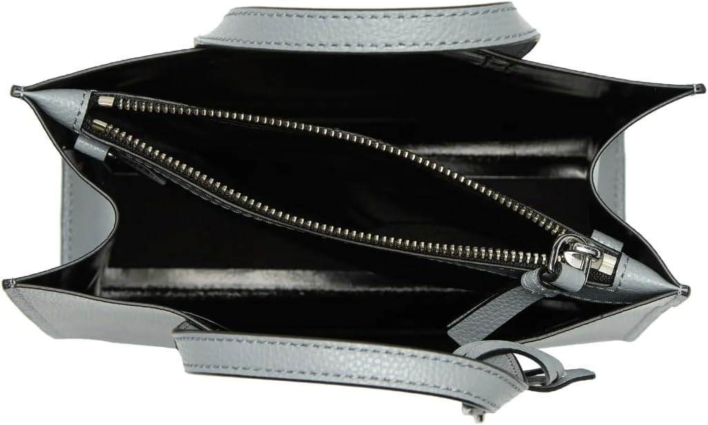 Marc Jacobs The Grind Mini Coated Leather Crossbody (Rock Grey) - Image 5