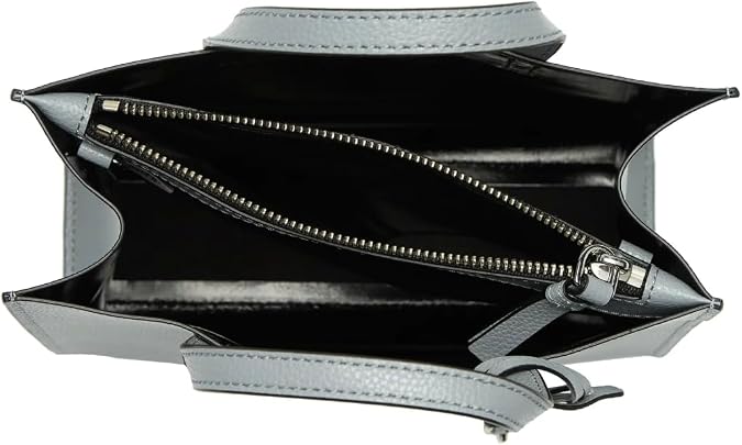 Marc Jacobs The Grind Mini Coated Leather Crossbody (Rock Grey)