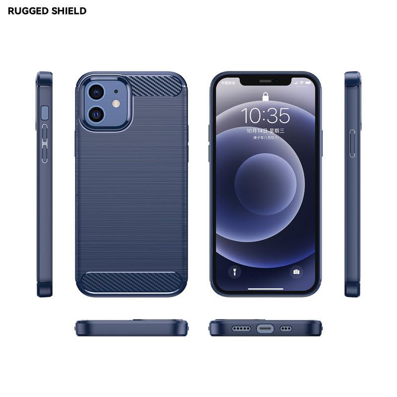 Image of Hybrid Carbon Fiber Back Case for iPhone 12 (Blue)