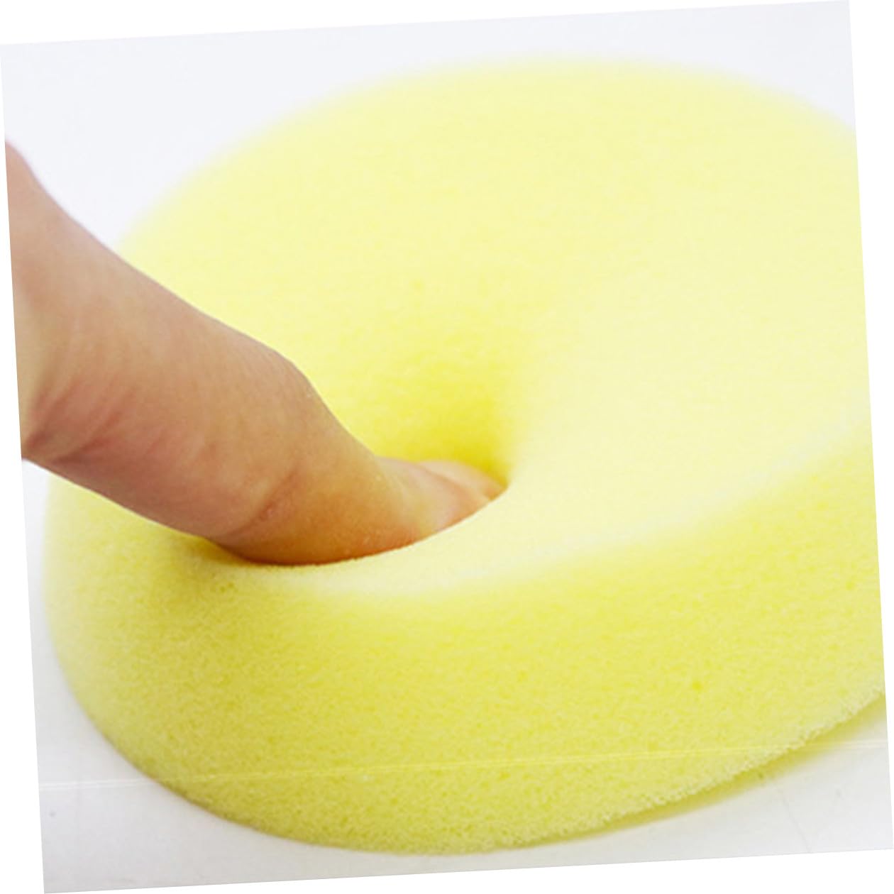 Éponge à Cirer Polir 4 Pièces en Mousse Jaune pour Voiture
