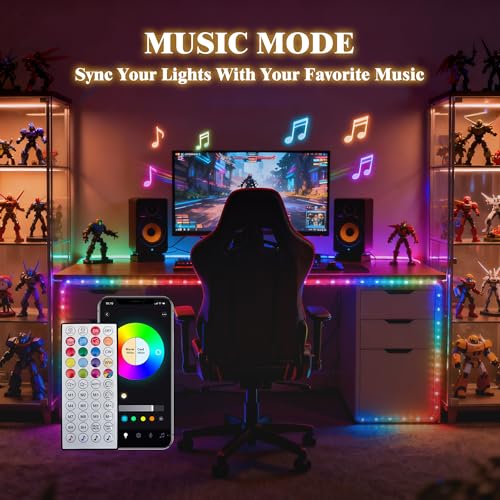 Image of RGB Smart IC Strip Lights with APP Control, 33FT RGB+IC LED Color Changing Rope Lights Outdoor, 13MM Waterproof Neon LED Music Sync Tube Light for Bedroom Living Room Patio Christmas Hoilday