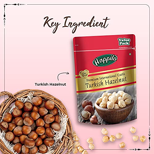 Image of Happilo Premium International Exotic Hazel nuts 500g (Pack of 2), Unsalted and Crunchy,Selenium Rich Healthy Fresh Turkish Snack, Hazelnut