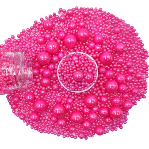 Image of Edible Rose Pink Sugar Pearls Candy Sprinkles 120G / 4.23Ounce Baking Cake Sprinkles Cupcake and Cake Topper Cookie Decorations Wedding Party Valentines Halloween Christmas Supplies