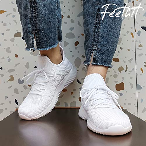 Chaussures de marche légères femme Feethit baskets de course blanches 37.5 - 2
