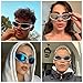 milramtob Y2K Wrap Around Sunglasses Trendy Silver Glasses Retro 90s Shades Women Futuristic