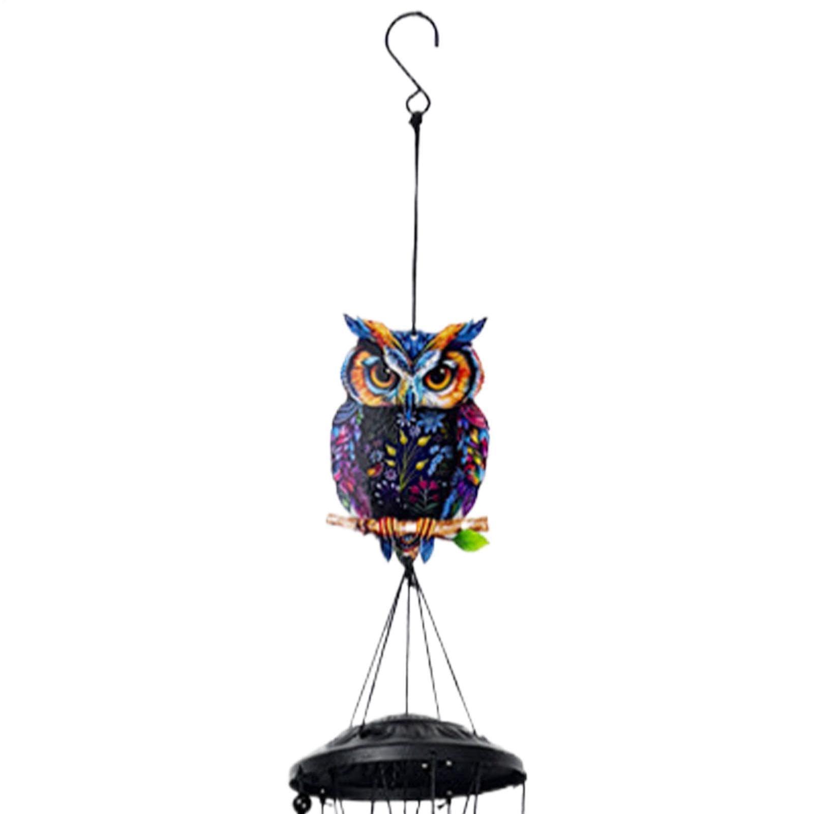 Carillón de Viento de Búho Decoración Metálica De Porche | Campanilla de Viento Exterior Para Propietarios, Amantes De La Naturaleza, Balcones, Patios, Salones, Dormitorios Y Hogar