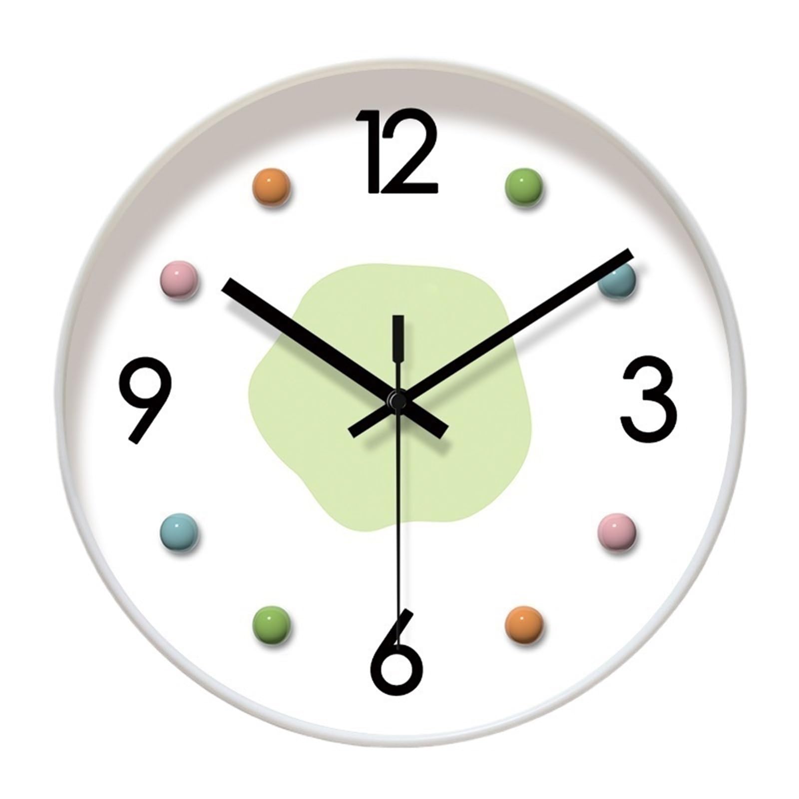 S5b8W3g7 Modern Quartz Luxury Cream-Style White Wall Clock Silent Movement Battery Powered Wall Clock(10 inches)
