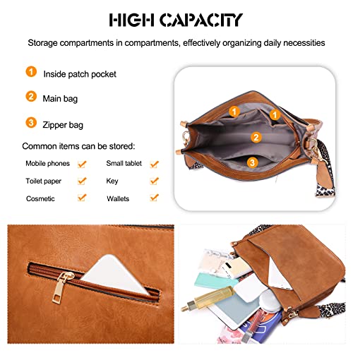 Ergocar Ladies Soft Leather Cross Body Bag, Waterproof Shoulder Bag with Adjustable Strap, Women's Cross-Body Bags4
