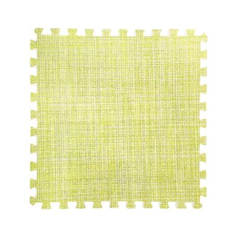 9 Tiles Interlocking Foam Mats 0.4inch Thickness Foam Floor Mats for Home Gym, Fitness, Exercise, Flooring Surface Protection EVA Foam Floor Padding with Border（Green） Cover