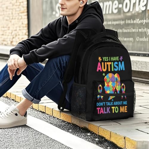 Mochila escolar de viaje con diseño de autismo ideal para el campus universitario 7