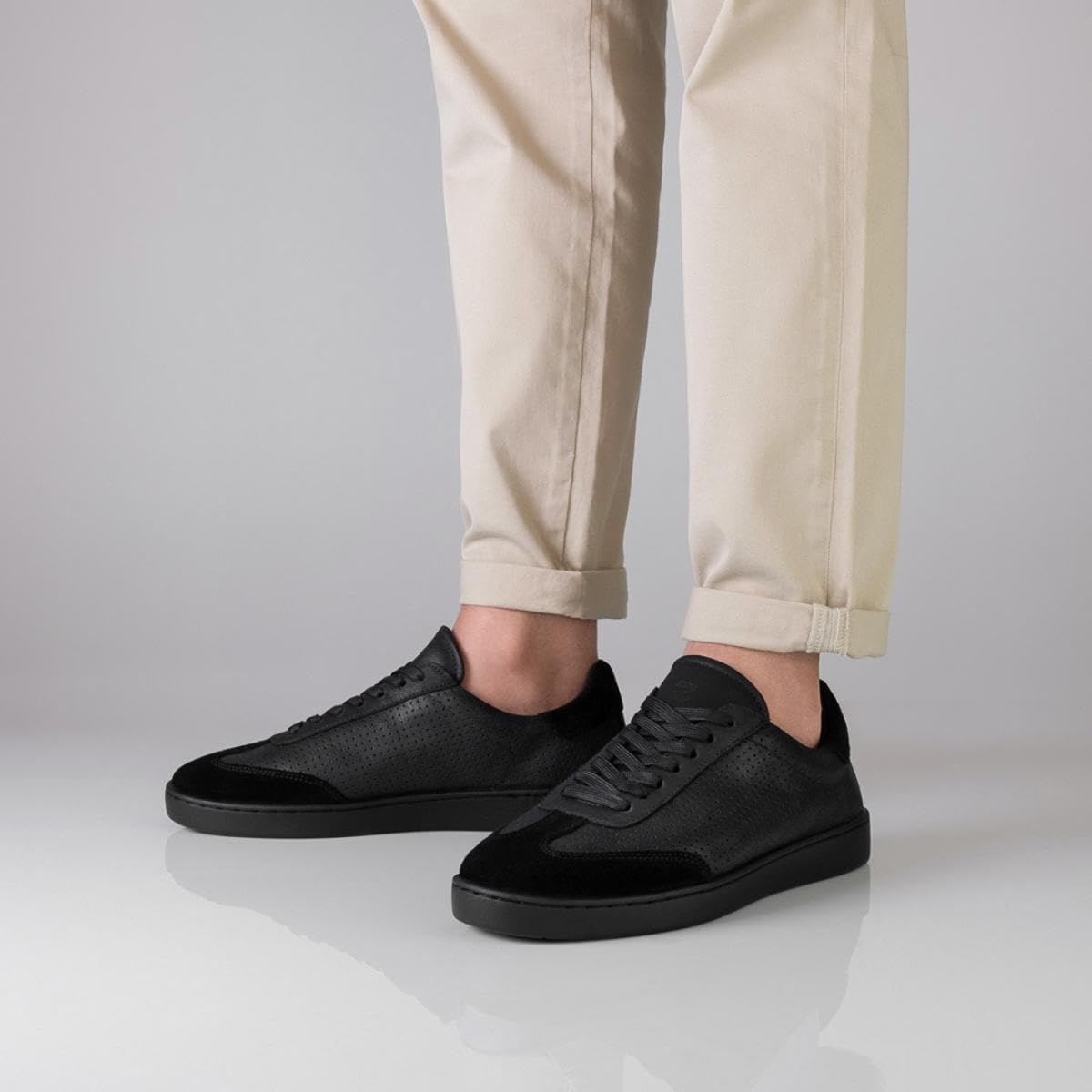 Anna Kern Suny Herren Dance Sneakers 7430 - Leder schwarz - Normalweite - durchgehende PU Sohle - herausnehmbare Mehrweiten-Zwischensohle