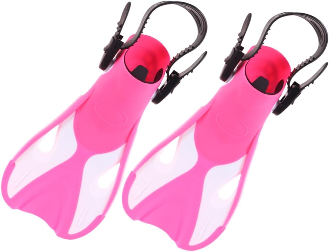POPETPOP Adjustable Adult Snorkeling Fins Pink White Euro Hydromechanical Design Comfortable Fit Outdoor Diving Training Flippers for Swimming and Water Sports