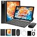 MUISOO Android 16 Tablet, 10 inch Tablet, Android Tablets with Pen Case Keyboard Mouse Earphone, 24GB RAM+64GB ROM (TF 1TB), 6000mAh, WiFi 6, BT5.4, Dual Cameras & Speakers, Black