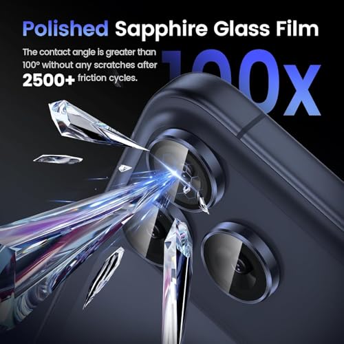 Image of CLITZ Camera Lens Protector for iPhone 17 Pro Max /iPhone 17 Pro, 9H Tempered Glass Camera Lens Cover, Aluminum Alloy Metal Ring Protector, Scratch Resistant, HD Clear, Case Friendly, Blue