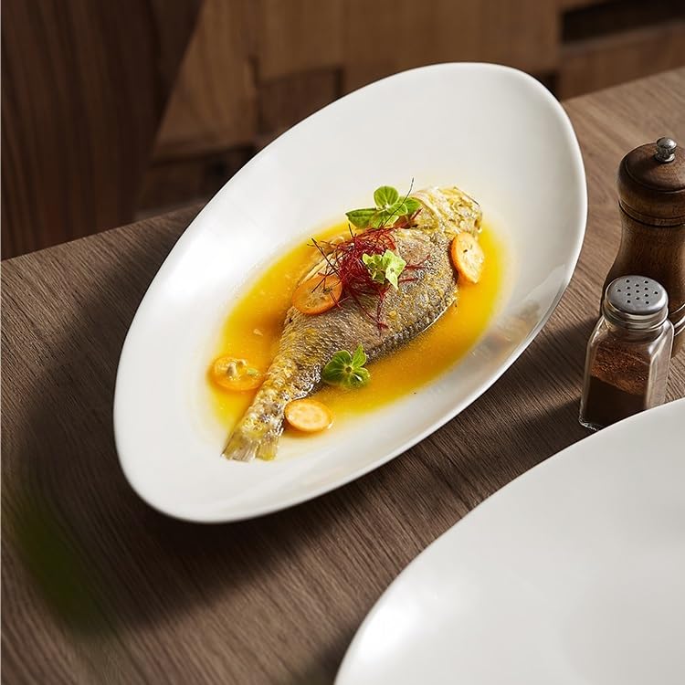 Vassoio Per la Cena Piatto for pesce bianco irregolare da 17 pollici for pesce al vapore fatto in casa Piatto for aragosta con frutti di mare Stoviglie speciali for hotel Piatto da Pranzo