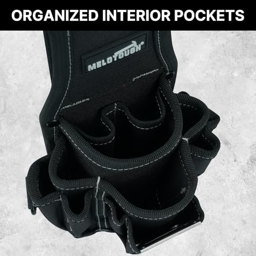 Image of MELOTOUGH Pocket Tool Belt Pouch-Small Tool Pouch with Quick Release Belt Clip,Clip on Larger Pockets & Loop, Clip on-Tool Holder Accessory