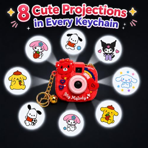 Image of GRAPHENE Cartoon Camera Projection Real Charm Multicolor Key Chain Projector Toy Cute Bell Keyring 5-10 Years Kids Boys Girls Birthday Kitty Return Gifts School Hand Bags Key Ring (Pack of 12)