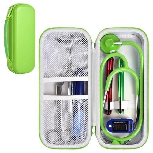 Image of Stethoscope Case for 3M Littmann Classic III /Cardiology IV, Light-Green | for MDF Acoustica Stethoscopes, for Nurses, Doctors, Nursing School Essentials, Students, Clinic, EMS, Travel, Hard Bag Only